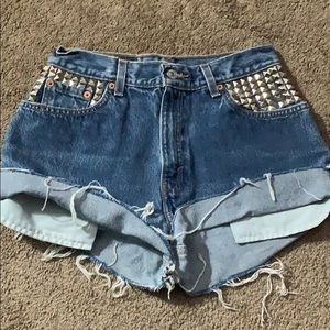 High rise Levi denim shorts